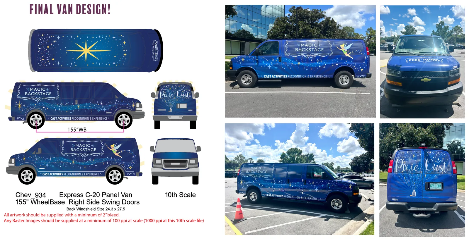Final van design and the installed wrap