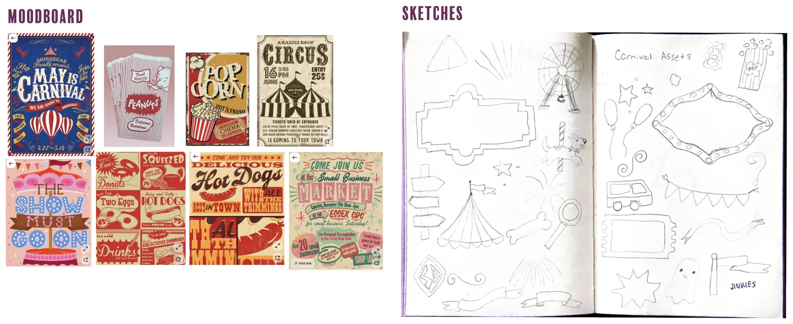 Moodboard and sketches